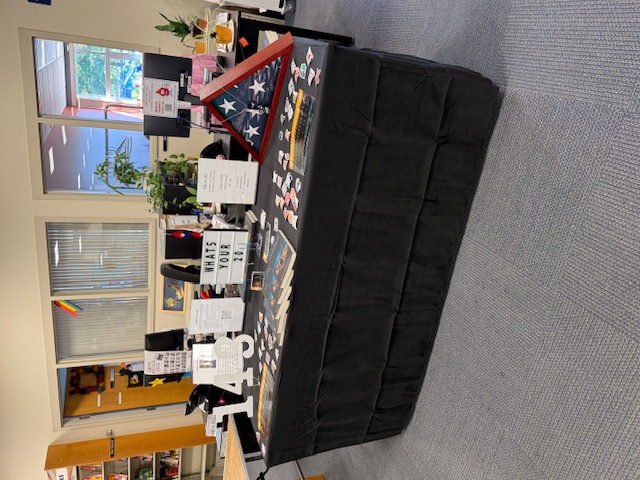 Author table setup at Abington Public Library